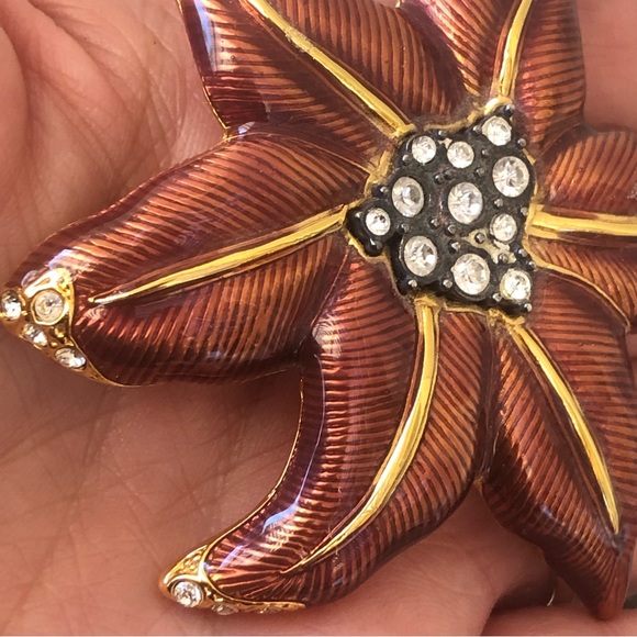 Edgar Berebi Vintage Limited Edition Enamel Trinket Box Lid Doubles As A Brooch - Picture 7 of 14